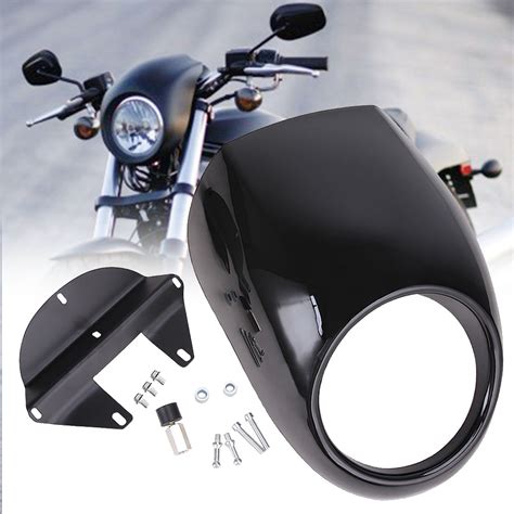 Glossy Black Front Headlight Fairing Cowl For Harley V Rod Dyna Fx