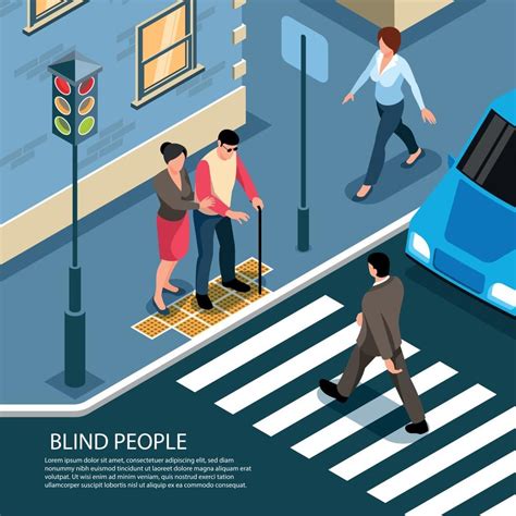 Blind People Isometric Composition Vector Illustration 2951267 Vector ...