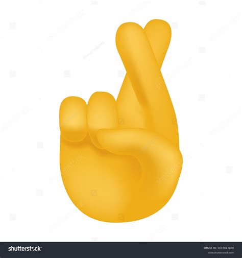 Crossed Fingers Hand Gesture Emoji Icon Stock Vector (Royalty Free ...