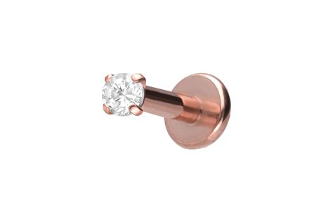 titanium labret  internal thread setted crystal piercingline