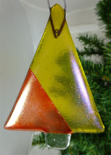 Handmade Fused Glass Christmas Tree Decoration Hanging Etsy