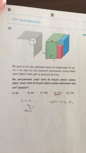 B B Tyt Temel Matematik 39 40 6 5 Ii Bir Ayrıtı Geometri