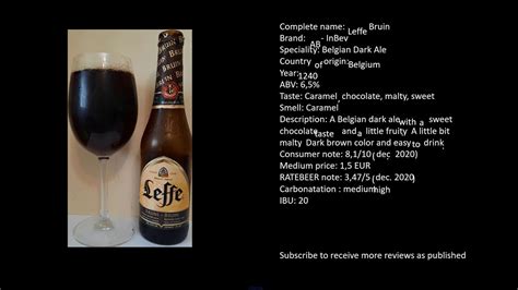 Leffe Brown Bruin Belgian Beer Review YouTube