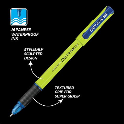 Classmate Octane Neon Blue Gel Pens Pack Of 10 Stationery Supplies