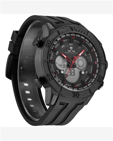 Riachuelo Rel Gio Masculino Weide Anadigi Wh Preto E Vermelho