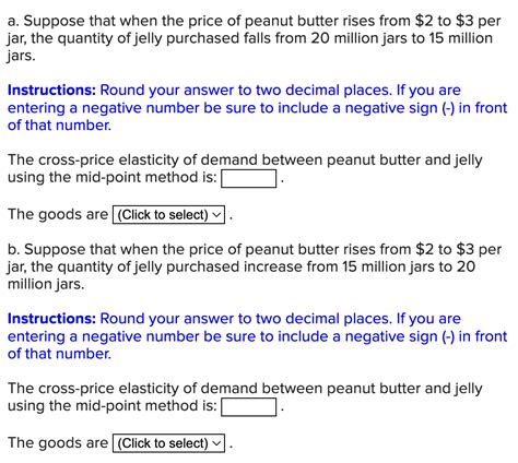 Solved A Suppose That When The Price Of Peanut Butter Rises Chegg