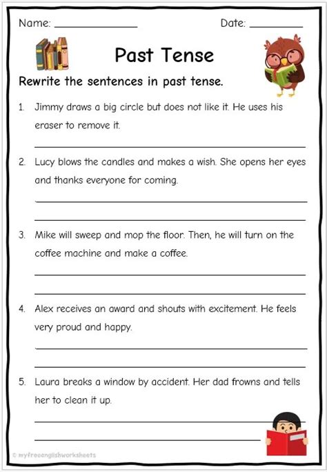 Past Tense Verbs Worksheets | Free English Worksheets