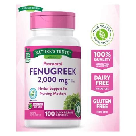 Natures Truth Fenugreek Seed Extract 2000mg 100 Capsules Shopee