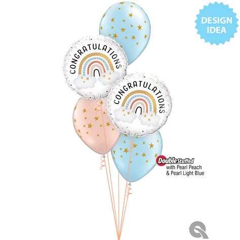 18 In Qualatex Congratulations Boho Rainbow Balloon 25758