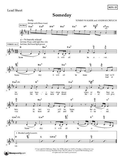 Someday Sheet Music Pdf Tommy Walker Praisecharts