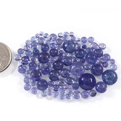 Aa Tanzanite Rond Cabochon Wholsale Lot Naturel Desser Pierre