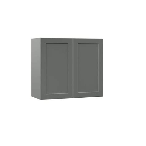 Hampton Bay Designer Series Melvern Storm Gray Shaker Assembled Wall Kitchen Cabinet 27 In X