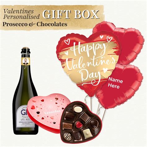 Personalised Valentine T Box Prosecco And Chocolates Balloon In A Box