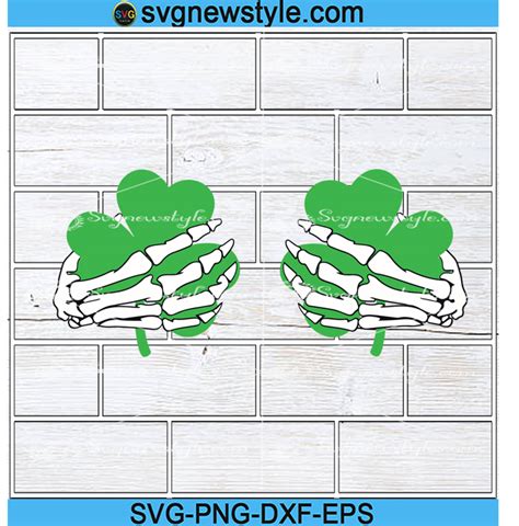 St Patricks Day Skeleton Hands Svg Shamrock Boobs Svg Skeleton Boob