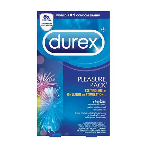 Durex Pleasure Pack Brass Lunamax Pocket Case Variety Of Premium Lubricated Latex Condoms 12