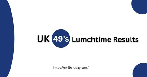 Uk49s Lunchtime Official Results For Today UK49s Today