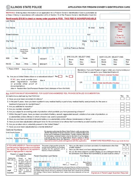 Printable Foid Application Form - Printable Forms Free Online
