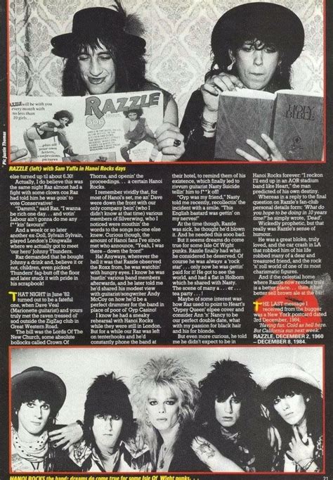 Pin By Peace Love Rock N Roll On Nick Razzle Dingley Hanoi Rocks