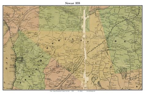 Newcast New York 1858 Old Town Map Custom Print Westchester Co