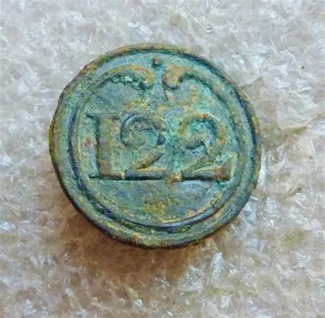 BOUTON PLAT 16MM 1er Empire Napoléon 122e de Ligne attache culot de