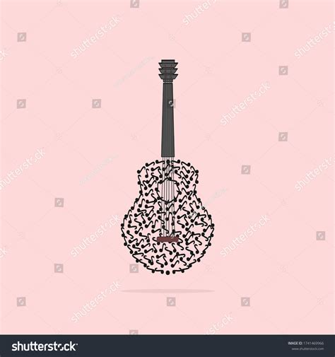 Guitar Composed Note Symbols Musical Instrument Stock Vector (Royalty ...