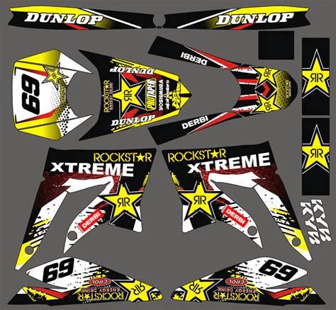 Kit déco Derbi 50 X TREME Racing Rockstar Boutique Kit Déco Moto