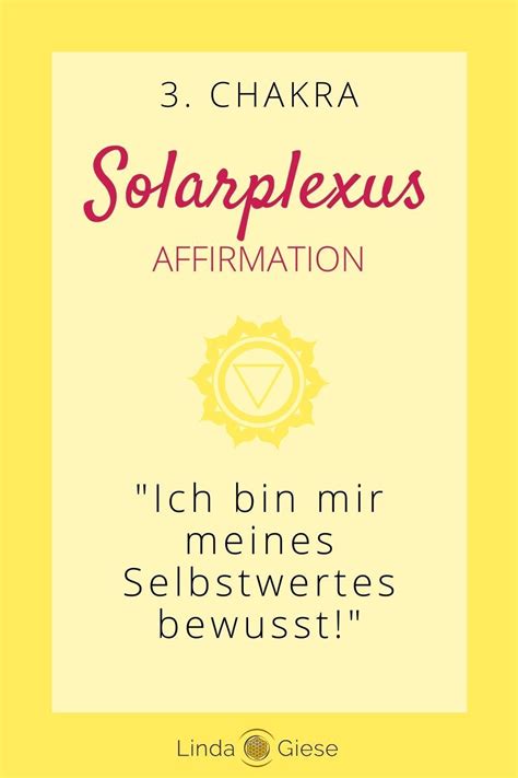 Solarplexuschakra Manipura 3 Chakra Affirmation I Linda Giese Lebe