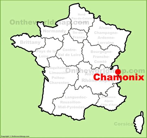 Chamonix location on the France map - Ontheworldmap.com