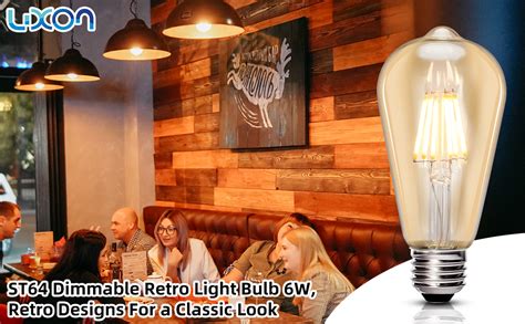 Luxon Led Edison Light Bulbvintage 6wequivalent 60w Incandescent Light Bulbs2700k Warm White