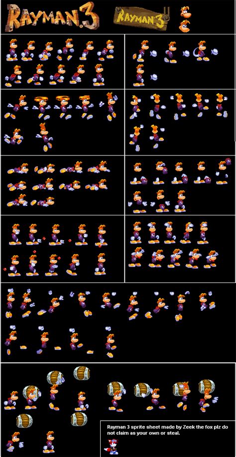 Rayman Sprite Sheet Game Spritesheet Pinterest Sprites