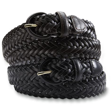 Basic Editions Men's 2-Pack Braided Belts