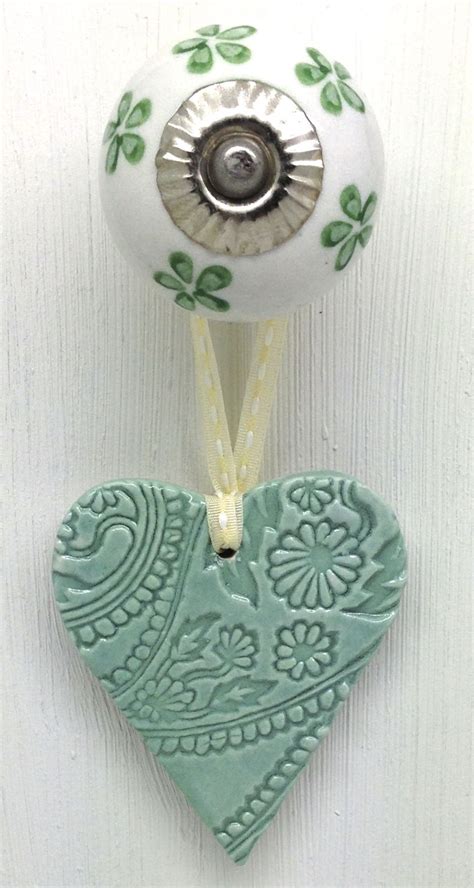 Ceramic Hanging Hearts Hanging Hearts Ceramics Ceramic Door Knobs