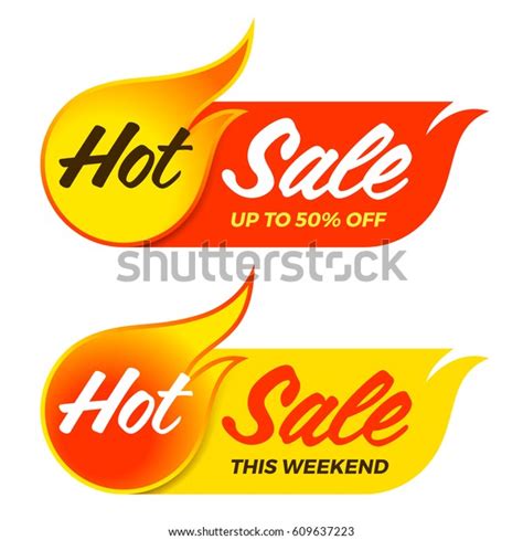 Hot Sale Vector Flaming Labels Stickers Stock Vector Royalty Free