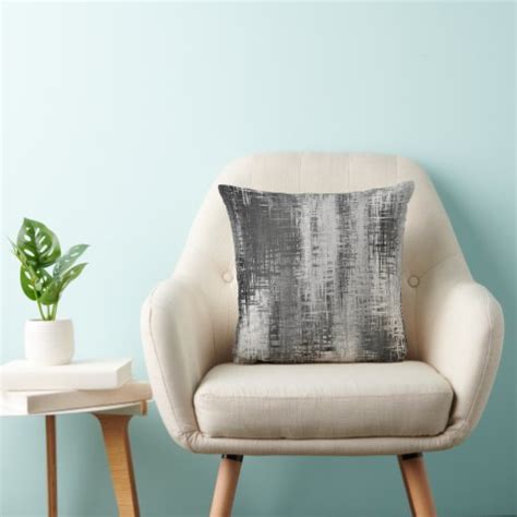 Graywhite Abstract Decor Pillow Zazzle