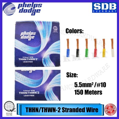 Phelps Dodge THHN THWN 2 Stranded Wire 5 5mm 10 X 150m Per Box