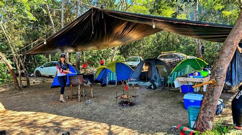 Montamos acampamento pescamos e fizemos feijão courinho de porco e