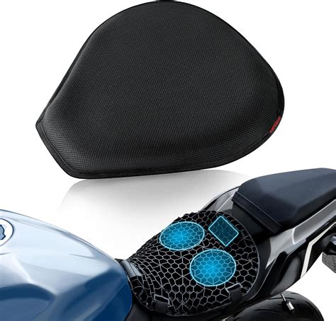 Skyjdm Detachable Motorcycle Gel Seat Cushion With Seat Cover Large D