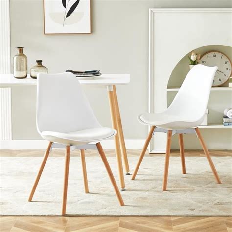 H J Wedoo Lot De Chaises De Salle Manger Scandinaves Blanc