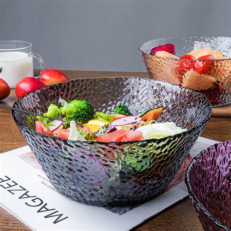 Nordic Hammer pattern glass salad bowl dessert pattern vegetable and ...