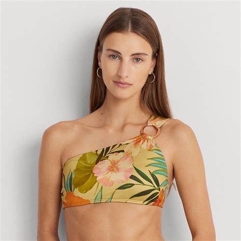 Lauren Ralph Lauren Ralph Lauren Print Ring Front One Shoulder Bikini