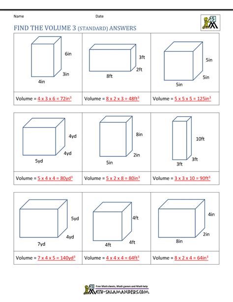 Volume Cubes Worksheet 5th Grade