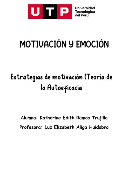 Teoría de la Autoeficacia MOTIVACIN Y EMOCIN Estrategias de