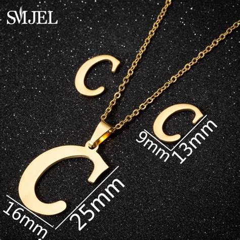 C Steel Silver Boucles D Oreilles Avec Les Minuscules Lettres De L