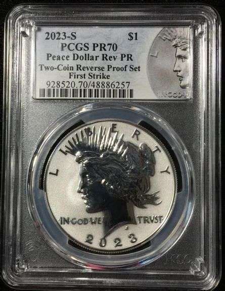 2023 S 1 Reverse Proof PEACE DOLLAR PCGS PR70 First Strike Silver Coin