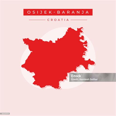 vector illustration vector  osijekbaranja map croatia stock