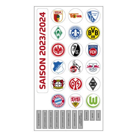 Bundesliga Magnettabelle Vereinswappen Saison Am Ball