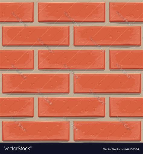 Red Color Realistic Brick Wall Seamless Pattern Vector Image