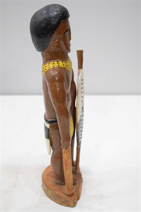 African Statue Zulu Warrior Folk Art Doll South Africa 14