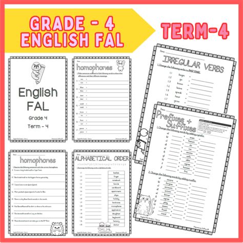 Grade 4 English Fal Term 4 Worksheets • Teacha