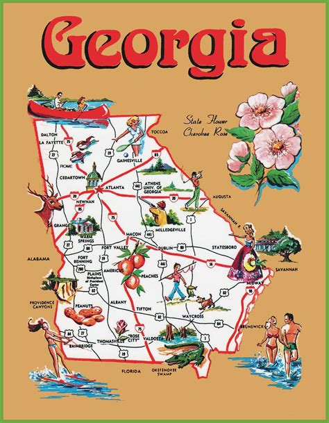 Pictorial travel map of Georgia - Ontheworldmap.com